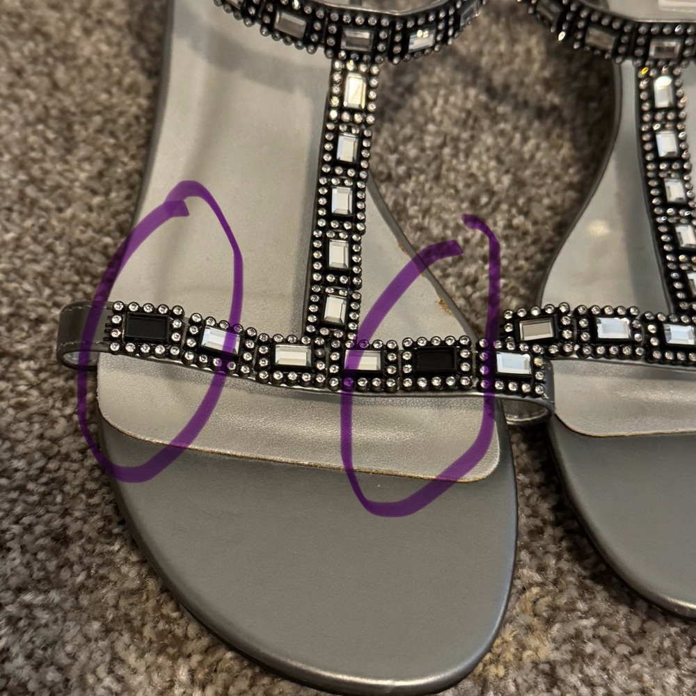 Touch Ups (Silver Beaded Sandals) View 6